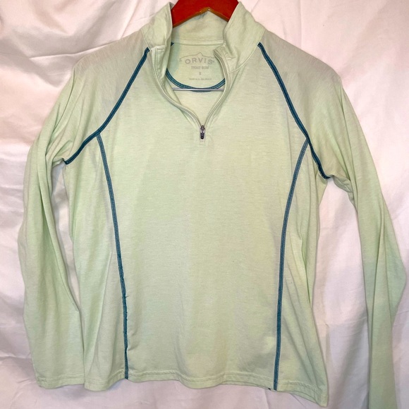 Orvis Jackets & Blazers - Orvis Pale Lime Athleisure Trout Bum Half Zip Jacket
